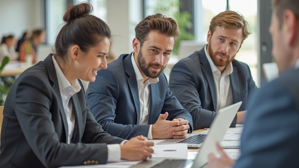 Grafische weergave van digitale samenwerkingstools met kleurrijke interface elementen